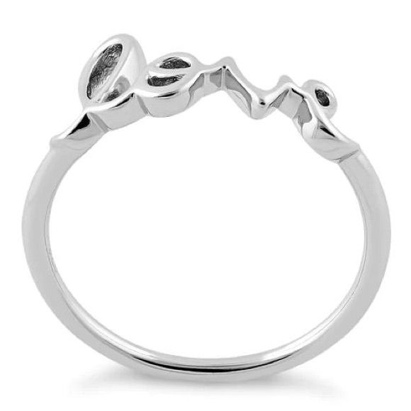 925 Sterling Silver Cursive “Love” Word Ring - Picture 16 of 17